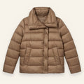 Tahari Funnel Neck Puffer, Taupe