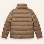 Tahari Funnel Neck Puffer, Taupe