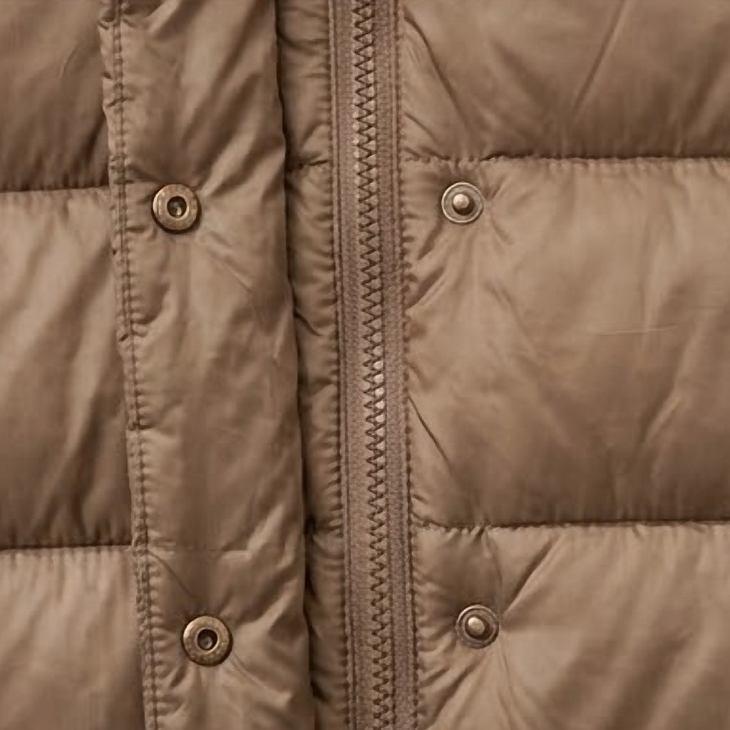 Tahari Funnel Neck Puffer, Taupe