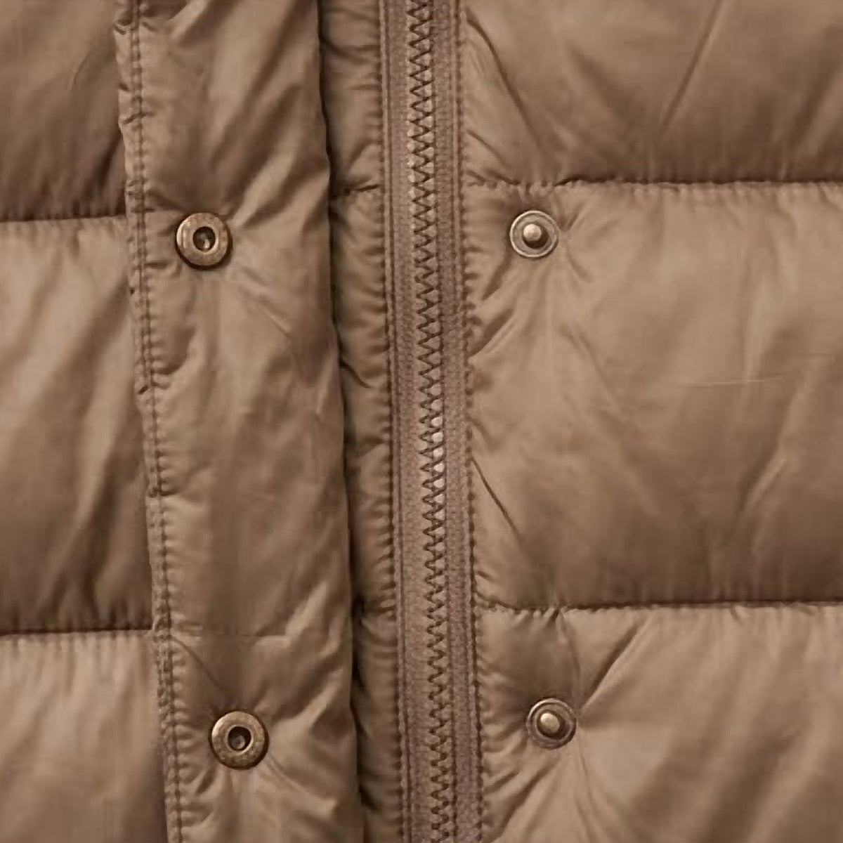 Tahari Funnel Neck Puffer, Taupe